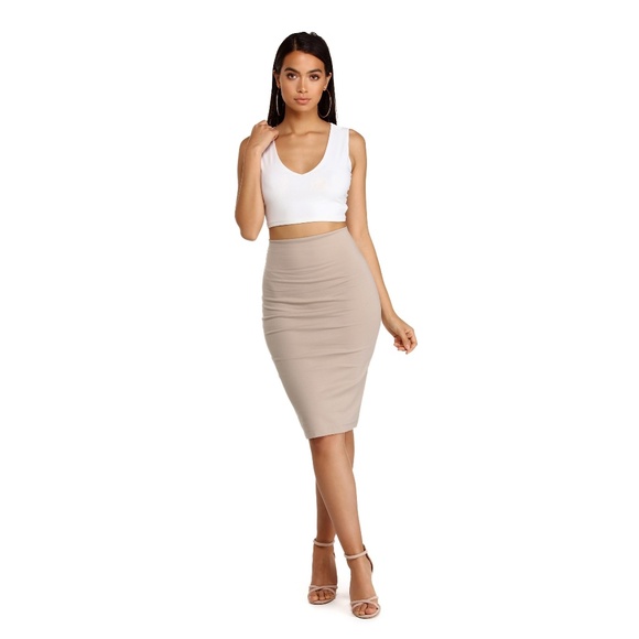tan bodycon skirt